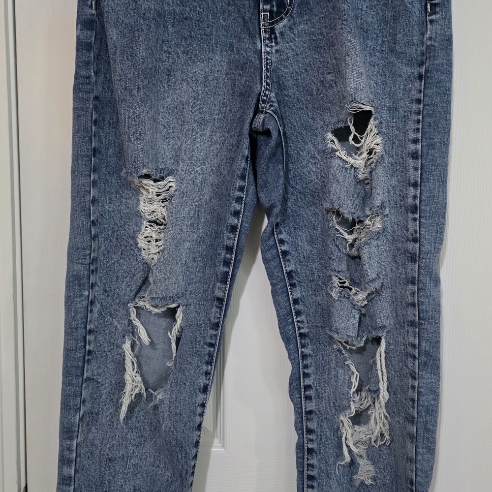 Distressed Blue Mom Jeans